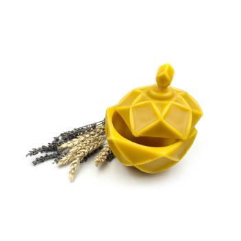 Dekorative Dose aus Bienenwachs – Facettiertes Design mit Deckel